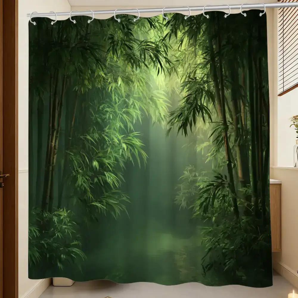 Bathroom Shower Curtain Bamboo - Spa Wellness Nature recension och pris