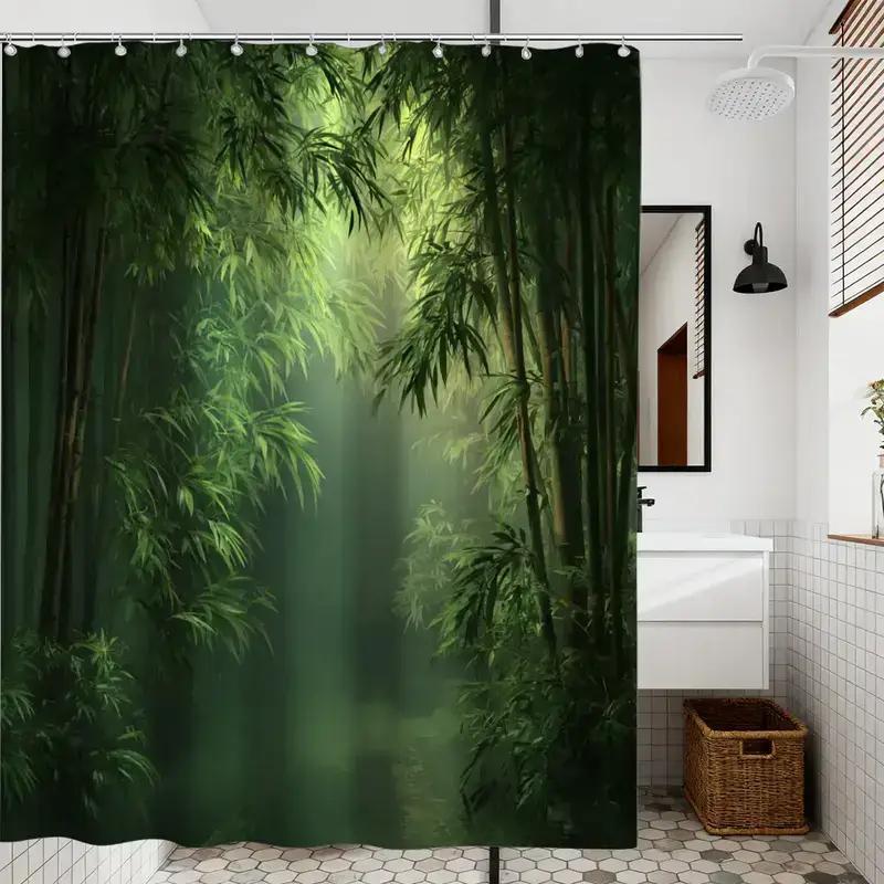 Bathroom Shower Curtain Bamboo - Spa Wellness Nature recension och pris