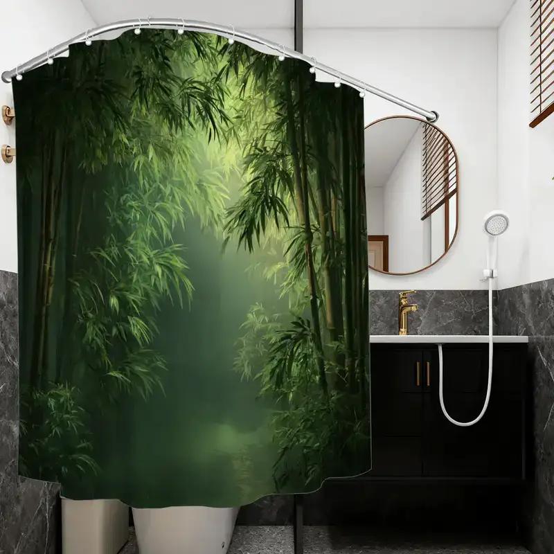 Bathroom Shower Curtain Bamboo - Spa Wellness Nature recension och pris