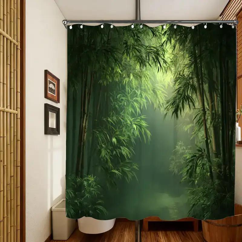 Bathroom Shower Curtain Bamboo - Spa Wellness Nature recension och pris