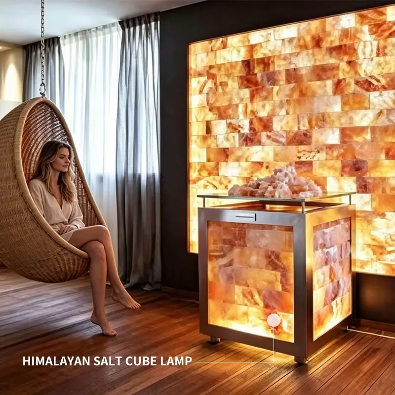 Himalayan Pink Salt Cube Lamp  - Spa Wellness Nature recension och pris